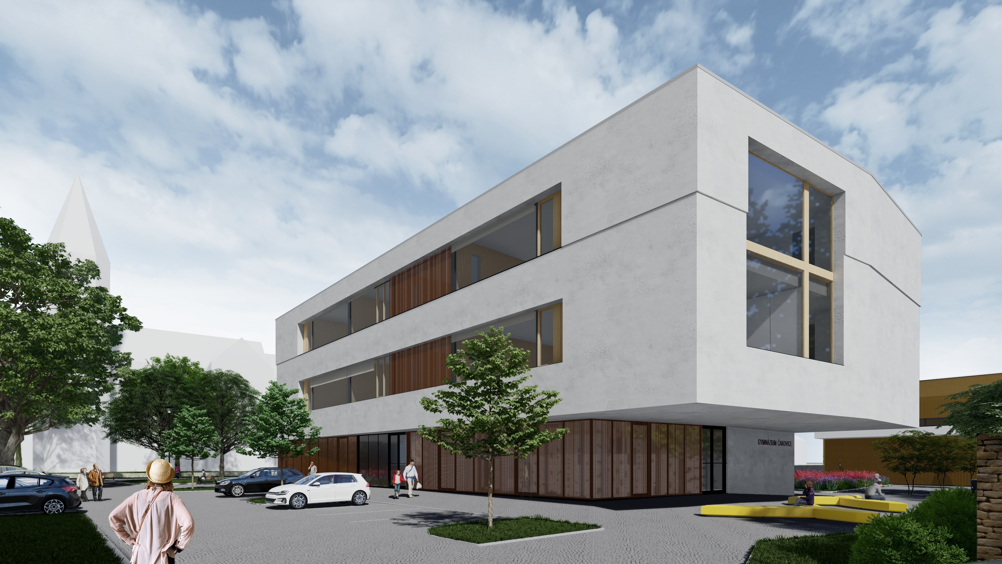 Gymn&aacute;zium Čakovice - př&iacute;stavba